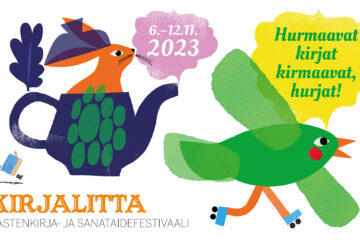Kirjalitta-festivaalin kuvitettu mainosjuliste